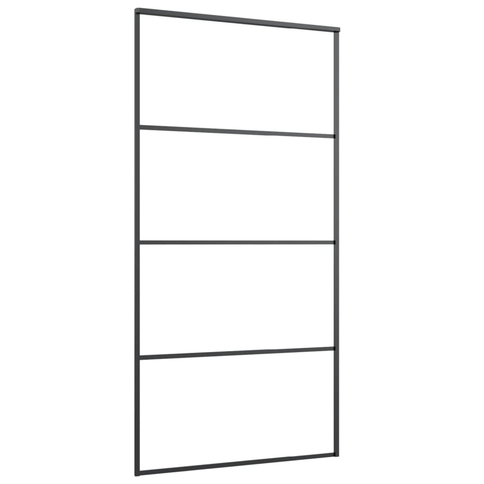 SECOLI Schiebetür Glas Schiebetür Komplettset mit Glastür - Schwarz Mattiert - 102.5 x 205 cm