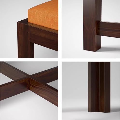 Image of Furniture Solid Sheesham Wood Coffee Table with 4 Stool | Square Centre Table with Stool | Center Table with 4 Stools for Living Room | Espresso Finish