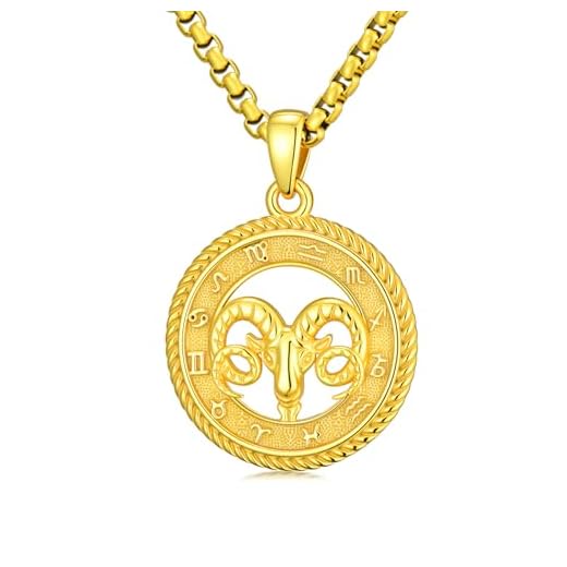 PARYFO Sternzeichen Widder Halskette 925 Sterling Silber Sternzeichen Anhänger Widder Gold Astrologie Horoskop Schmuck Geschenke für Männer Frauen Unisex