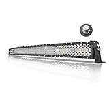 54 Inch Curved Light Bar, AKD Part 396W Offroad LED Driving Light Bar Quad Row Spot Flood Combo LED Work Light Waterproof Roof Light for Pickup Ford Dodge GMC Chery Golf Cart