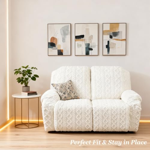 Image of JOKIVTOU Loveseat Recliner Covers 6 Pieces Reclining Sofa Slipcovers with Pocket& Elastic Bottom, 2 Seaters Lazy Boy Non Slip Love Seat Sofa Couch Slipcover, Thick Soft Feel, Washable