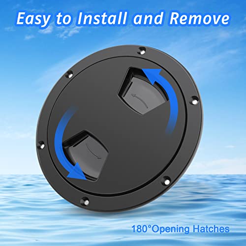 image for Tceapoo 5 inch Boat Round Deck Plate Non Slip Inspection Hatch, Marine