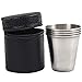 Ruisita 8 Pack 2.3 Ounce Stainless Steel Shot Cups Glass Drinking Vessel with 2 Pack Storage Case (2.3 Ounce/70 ml)