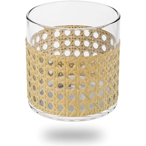 NAMAII Rattan Wrapped Glass Vase Cover