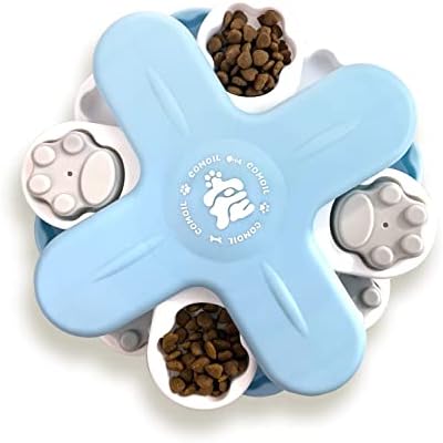 COMOIL 2 in 1 Dog Puzzle Toy,Dog Enrichment Toys,Interactive Pet Game ,Paw Shape Covers Fun Slower Feeder for Dogs IQ Training and Mental Stimulating