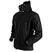 MakingDa Chaquetas impermeables para hombre con capucha casual chaqueta Softshell forro polar Chaquetas tácticas militares trabajo pesca escalada, Negro, XL