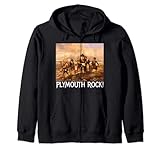 Plymouth Rock! Acción de Gracias Peregrinos Mecedora Guitarras y Tambor Sudadera con Capucha