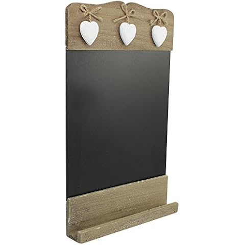 com-four® Wooden Memo Board with Hearts Cover