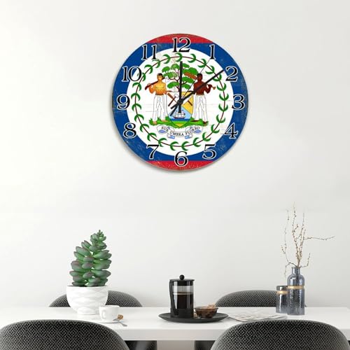 Horloge murale du Belize originale motif drapeau pour décoration - 4