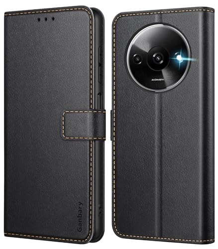 Ganbary Handyhülle für Xiaomi Redmi A3 Hülle Premium Leder Klapphülle [Kartenschlitzen] [Magnetverschluss] [Standfunktion] kompatibel mit Xiaomi Redmi A3 Schutzhülle Schwarz