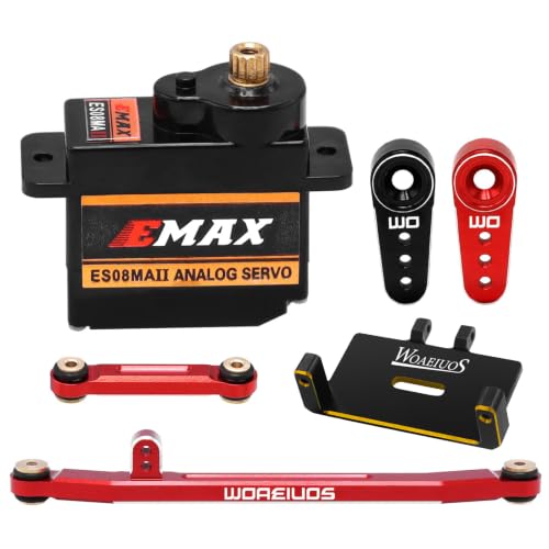 Servo direction 12G rouge et doré en aluminium usiné pour Axial SCX24 RC