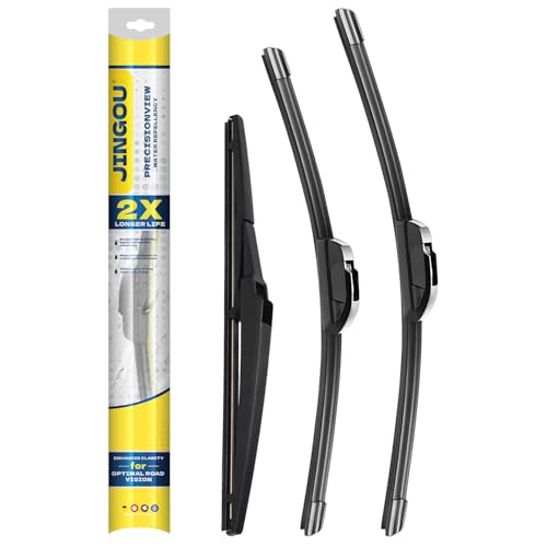 Z80 - Windshield Wipers - 2022 Chrysler Voyager & Pacifica 5 JINGOU Wiper Blades,26'/20'/14' Windshield Wipers Set,Compatible with 2017-2024 Chrysler Pacifica/2020-2024 Chrysler Voyager,Front and Back Automotive Replacement Windshield Wiper blades(Pack of 3)
