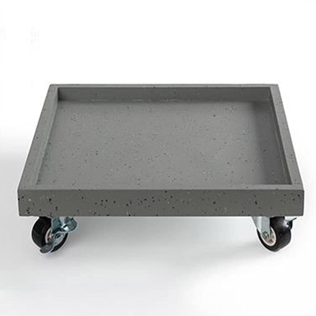 Yczhd Grey Square Plant Caddy With Wheels,Rolling Planter,Heavy Duty Flower Pot Mover