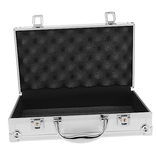 Didiseaon Caja De Instrumento Portátil De Aluminio Blanco Multifuncional Para Viajes Estuche Para Maletín Médico Caja De Herramientas Contenedor Metálico Para Herramientas