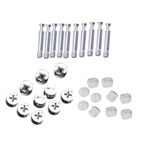 SHINEOFI 24 Sets Heavy Duty Cam Bolt Nuts Furniture Connecting Fasteners with Expansion Dowels Stable Corner Locking Fittings for Cabinet and Components Easy Install