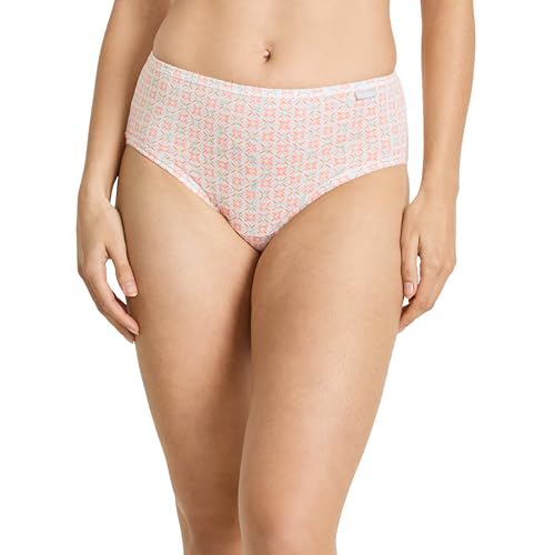 Image of Jockey Women's Underwear Elance Hipster - 3 Pack, Paradise Peach /Peach Garden Geo /Echo Blue, 6