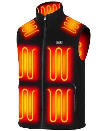 NAPALOOK Heated Vest for Men with Battery Pack Included (No Charger), 10 Heating Zones Polar Fleece...