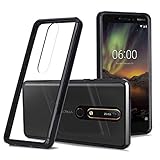 Nokia 6.1 Hard Case Clear,Eofon Ultra Slim Bumper Frame Scratch Resistant Hybrid Protective Case Cover for Nokia 6 2018 (Black)
