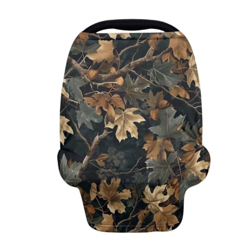 Image of Coldinair Jungle Dead Leaf Car Seat Covers for Girls Multi-use Cover Baby Carseat Canopy Cow Print Nursing Cover for Breastfeeding