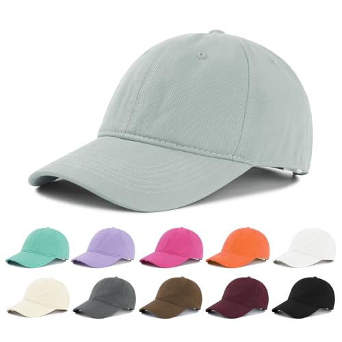 Image of American Trends Baseball Cap for Women Men Adjustable Cotton Dad Hat, Classic Plain Ponytail Hat for Workout & Everyday Wear