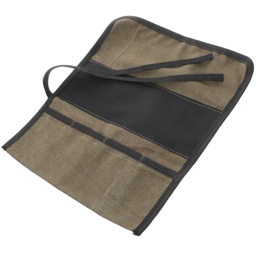 DIKACA Bolsa Enrollable de Herramientas de Lona Resistente Organizador Compacto para Carpintería y Bricolaje Pequeña Bolsa Multiusos Múltiples Compartimentos para Cinceles y Llaves