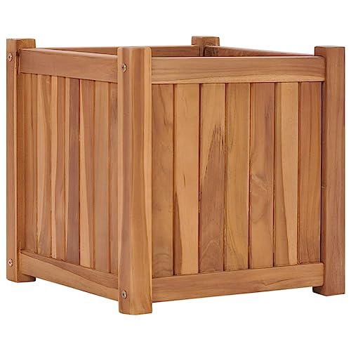 vidaXL Teak Massiv Hochbeet Pflanzkasten Pflanzkübel Blumenkasten Blumentopf Blumenkübel Pflanzbeet Blumenbeet Gemüsebeet 40x40x40cm