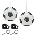 2 Sets Double Garage Parking Aids, Aid-Parking Ball Guide System Kit with Cord Locks and Screw Hooks, Retractable Parking Assist Ball Garage Car Stop Indicator with Rope for Vehicles (Football)