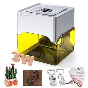Twotrees TS1 Mini 3 W lasergraveermachine, handmatige focus, scherpstelbereik 25-65 mm, nauwkeurigheid tot 0,01 mm, 800 mm/min, graveersnelheid, oogbescherming