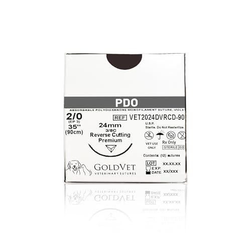 Image of PDO Suture 2-0, 3 /8 Round 24mm Reverse Cutting Needle (Comparable to PDS II), 35 inch