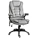 Vinsetto Massage Sessel, Bürostuhl mit Massagefunktion, Gaming Stuhl, höhenverstellbarer Chefsessel, ergonomischer Drehstuhl, PU-Räder, Grau, 67 x 74 x 107-116 cm
