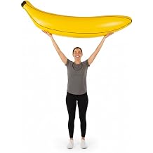 Giant Inflatable Banana 162cm - Jumbo Blow Up Fruit Pool Toy & Beach Fun - Large Novelty Party Prop for Stag Do, Hen Party & Luau Decorations - Festive Fancy Dress Accessory for Festivals