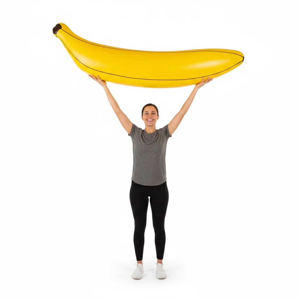 TC Toys - Giant Inflatable Banana 162cm - Jumbo Blow Up Fruit Pool Toy & Beach Fun - Large Novelty Party Prop for Stag Do, Hen Party & Luau Decorations - Festive Fancy Dress Accessory for Festivals