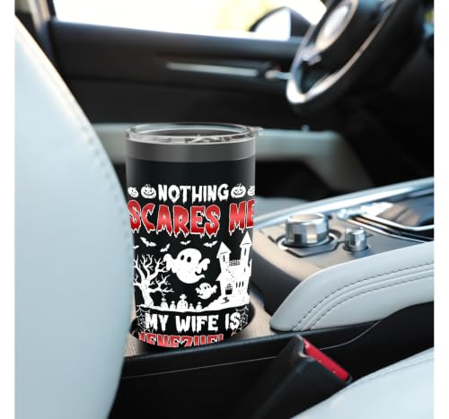 Nothing Scares Me My Wife is Venezuela Husband Halloween Gobelet isotherme en acier inoxydable double paroi – vue 6
