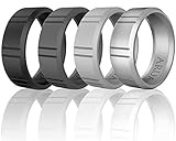 Arua Silicone Wedding Bands for Men - 4 Pack. Size12