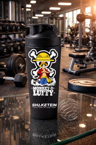 Image of Stainless Steel Gym Shaker Bottle 750ml | Leak Proof Protein Mixer Shaker | BPA Free | Metal Sports Water Bottle for Gym, Workout & Fitness (Anime-27-BLACK)
