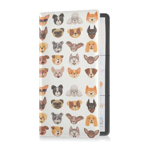 Passport Holder Women Cat Fish Paw PU Leather Covers Travel Accessory 5.7 x 4.3in
