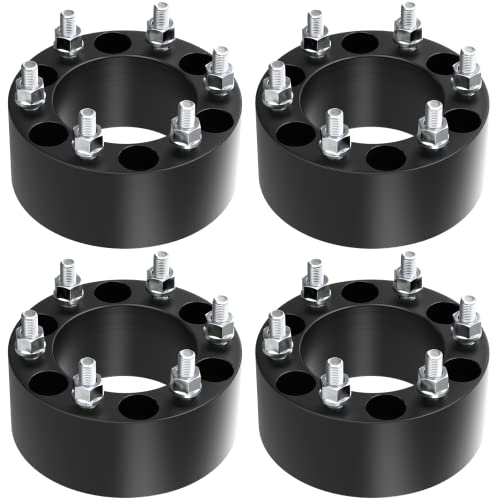 6x5.5 Wheel Spacers 3" (75mm) Bore 108mm with M14x1.5 Studs for Chevy Silverado Suburban Avalanche Express Tahoe Astro | GMC Sierra Savana Yukon Safari| Cadillac Escalade, 4PCS 6x139.7mm Wheel Adapter
