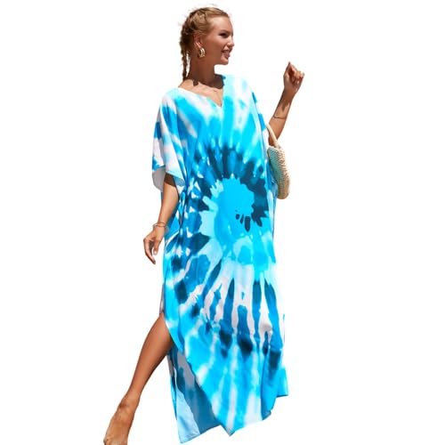 Image of Miss Lavish London Long Kaftan Dress for Women - Summer Printed Plus Size Maxi Caftan