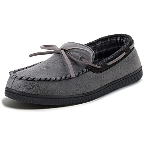 Image of ULTRAIDEAS Men's Luke Moccasin Slippers Memory Foam Cozy House Slippers, Warm Comfy Slippers for Men, Indoor Outdoor Loafer Anti-Slip Home Shoes