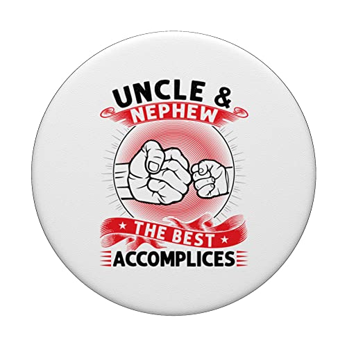 uncle & nephew the best accomplices uncle PopSockets Swappable PopGrip, Black - Image 3