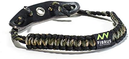 Fibrus Outdoors Bow Wrist Sling 550 Paracord - Survival Hunting Shooting - Durable Leather with Grommet (Multiple Color Options) (Hardwoods Camo Black)