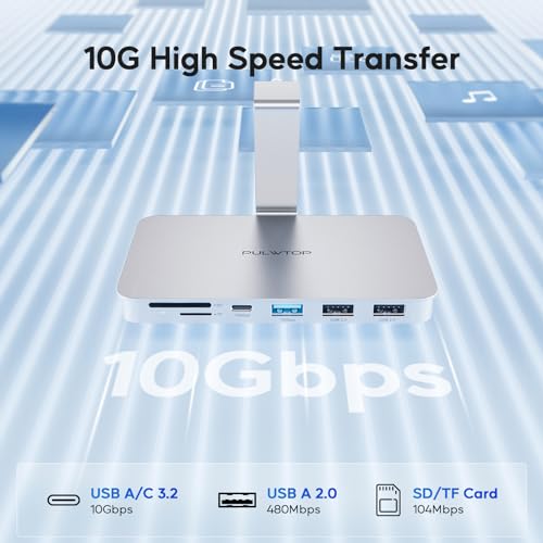 Image of USB C Hub for iMac - 10Gbps, Supports M1 /M3 /M4, 2 USB A 2.0, SD /TF Card Reader for 24 inch iMac & Studio Display