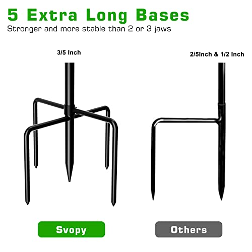 Svopy 2Pack Double Shepherds Hooks For Outdoor 76 Inch Bird Feeder Pole With 5 Prongs Base, Adjustable Heavy Duty Garden Hook For Hanging Bird Feeder,Wedding Decor,Plant Baskets #TOP2