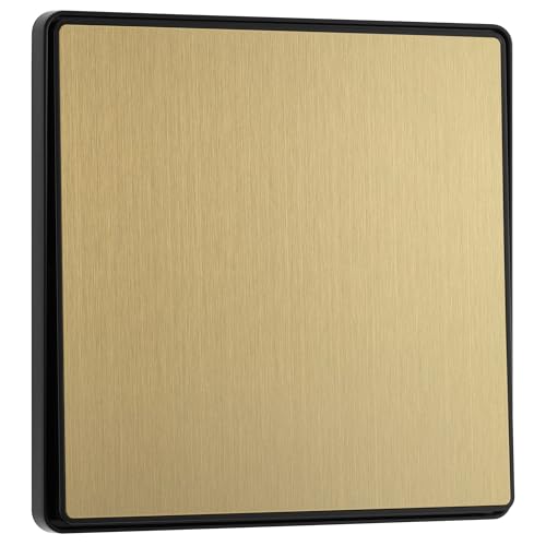 BG Electrical Single Intermediate Wall Light Switch Edge-to-Edge Rocker Screwless Appearance Round Edges Evolve Satin Brass 20A 16AX PCDSB13EB