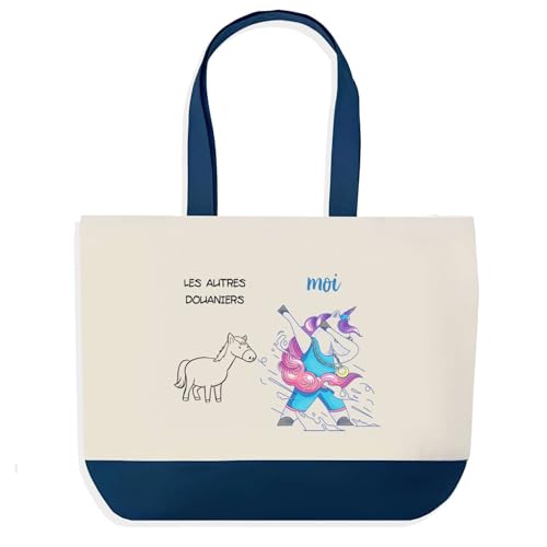 Sac de shopping Planetee bleu douanier grand sac de course pour supermarché