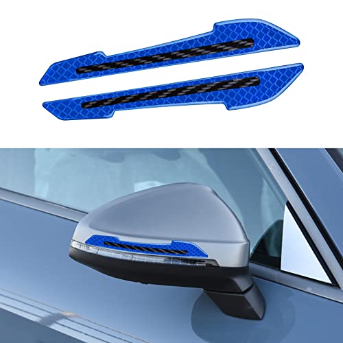 Image of JANVITHA Universal Car Reflective Stickers | Super Reflective Rearview Mirror Trim Decals, Anti-Collision Strips, Anti-Scratch Protection, Warning Safety Stickers for Cars & Bikes - 2pc