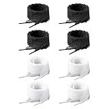 【Contenu Produit】 Vous Obtenez 4 Paires De Coupes De Coupe. Chaque Paire De Lacets A Une Taille De 140 Cm Et Est En Noir Et Blanc En Couleurs, Ce Qui Convient À La Décoration Et À L'Échange De Baskets Pour Femmes.