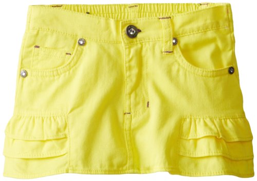 U.S. POLO ASSN. Little Girls' Twill Skirt with Tiered Ruffle Trim