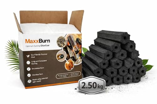 Image of ECOFRIENDLY SMOKELESS Premium Charcoal BRIQUETTES Long Burn, Odorless, Ideal for BBQ Tandoor (2.50 Kg)
