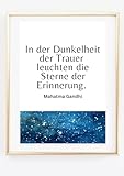 Kunstdruck Din A4 - Spruch Gandhi - Sterne der Erinnerung - 